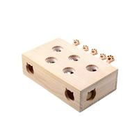 NUOKEI Juguetes para Gatos, Juego Interactivo De Golpear Un Topo, Juguete Interactivo De Madera para Gatos Whack-a-Mole, Tabla Rascadora para Gatos Gopher 3 En 1 Y Juguete, Juego De Atrapar Ratones