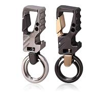 nuosen - 2 llaveros de metal para coche, llavero abrebotellas para hombre