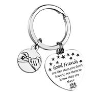 nuoshen Llavero de amistad, regalo de amistad, llavero para regalos de graduación, amigos son como estrellas, llavero de mejores amigos