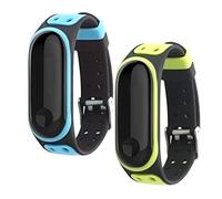 nuosiweilang 2PCS Correa Compatible con Xiaomi Mi Band 7/Mi Band 6/Mi Band 5,Mi Band 7 Accesorio de Pulsera de Correa de Repuesto Colorido de Silicona para Miband 5/Miband 6/Miband 7