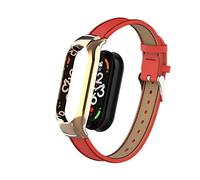 nuosiweilang Compatible para Xiaomi Mi Band 7 Correa,Mi Band 7 Pulsera Cuero Reloj Recambio Brazalete Impermeable Correa para Xiaomi Miband 7,Rojo