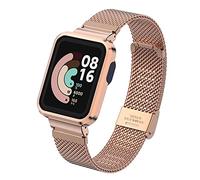 nuosiweilang - Correa de reloj para Xiaomi Mi Watch Lite y Redmi Watch, correa de reloj de acero inoxidable tejida de malla para Redmi Watch/Xiaomi Mi Watch Lite,oro rosa