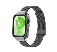 nuosiweilang Pulsera Compatible con Huawei Watch Fit 3 Correa de metal de acero inoxidable de reemplazo Watchband Accesorios para Huawei Watch Fit3 Negro