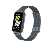 nuosiweilang Pulsera Compatible con Samsung Galaxy Fit3 Correa de metal de acero inoxidable de reemplazo WatchBand Accesorios para Galaxy Fit 3 SM-R390 Gris