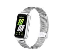nuosiweilang Pulsera Compatible con Samsung Galaxy Fit3 Correa de metal de acero inoxidable de reemplazo WatchBand Accesorios para Galaxy Fit 3 SM-R390 Plata