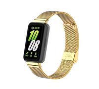 nuosiweilang Pulsera Compatible con Samsung Galaxy Fit3 Correa de metal de acero inoxidable de reemplazo WatchBand Accesorios para Galaxy Fit 3 SM-R390 Dorado