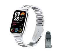 nuosiweilang Pulsera Compatible con Xiaomi Mi Band 8 Pro/Smart Band 8 Pro Correa de metal de acero inoxidable de reemplazo WatchBand Accesorios para Xiaomi Redmi Watch 4 Plata