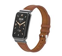 nuosiweilang Pulsera Compatible con Xiaomi Smart Band 7 Pro Correa Repuesto de Cuero Pulsera Watchband Accesorios para Mi Band 7pro Smartwatch Hombres Mujeres Marrón