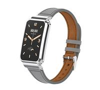 nuosiweilang Pulsera Compatible con Xiaomi Smart Band 7 Pro Correa Repuesto de Cuero Pulsera Watchband Accesorios para Mi Band 7pro Smartwatch Hombres Mujeres Gris