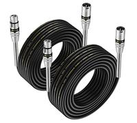 NUOSIYA 10m Cable XLR 2PACK Muelle Metálico Diseño SR Cable de micrófono XLR macho a hembra Cable XLR balanceado de 3 pines para micrófono, mezclador, altavoz, amplificador