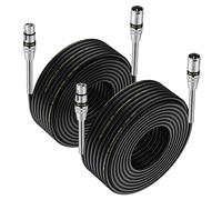 NUOSIYA 20m Cable XLR 2PACK Muelle Metálico Diseño SR Cable de micrófono XLR macho a hembra Cable XLR balanceado de 3 pines para micrófono, mezclador, altavoz, amplificador