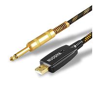 NUOSIYA - Cable USB para guitarra de 6,35 mm, cable de guitarra bajo a PC, adaptador de cable de grabación USB, interfaz de conexión, cable de grabación jack para ordenador, 3 m (6,35 TS a USB)
