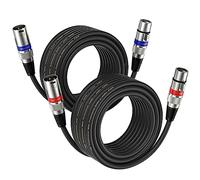 NUOSIYA Cable XLR 10m 2 Pack, XLR Cable Macho Hembra, Cable de micrófono XLR macho a hembra Cable XLR balanceado de 3 pines para micrófono, mezclador, altavoz, amplificador