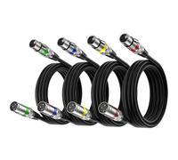NUOSIYA Cable XLR 3m 4 Pack, XLR Cable Macho Hembra, Cable de micrófono XLR macho a hembra Cable XLR balanceado de 3 pines para micrófono, mezclador, altavoz, amplificador