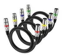 NUOSIYA Cable XLR de 1 m, 4 unidades, micrófono XLR simétrico, cable de extensión de audio, adaptador XLR macho a hembra para grabadora de estudio, micrófono, mezclador, sistema de altavoces