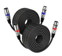NUOSIYA Cable XLR de 20 m, 2 unidades, micrófono XLR simétrico, alargador de audio, adaptador XLR macho a hembra para grabadora de estudio, micrófono, mezclador, sistema de altavoces