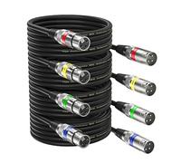 NUOSIYA Cable XLR de 5 m, 4 unidades, micrófono XLR simétrico, alargador de audio, adaptador XLR macho a hembra para grabadora de estudio, micrófono, mezclador, sistema de altavoces