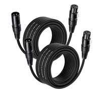 NUOSIYA Cable XLR de Micrófono 10m 2 Unidades - Macho a Hembra Balanceado de 3 Pines para Micrófono, Mezclador, Altavoz, Amplificador