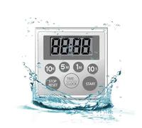 NUOSWEK Temporizador digital impermeable para ducha, reloj de ducha, baño, cocina, con imán fuerte y pantalla LCD grande (resistente al agua, 7 teclas)