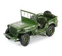 NUOTIE 1/18 Willys MB Coche Modelo Vehículo Militar Vehículo Todo Terreno Fundición de Metal Kit Modelo Militar Multifuncional Coche Modelo Militar de Juguete para Adultos Colección o Regalo