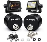 NUOVEPE Paquete de 2 candados redondos de aluminio para buscadores de peces | Gráfico de pesca antirrobo y hardware de seguridad GPS marino para soportes de cardán; compatible con Garmin