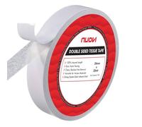 NUOVI Cinta adhesiva de doble cara | 30 metros x 2,4 cm | Cinta adhesiva de doble cara translúcida blanca | Ideal para álbumes de recortes, sobres, carteles, manualidades, bricolaje y más (paquete de