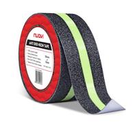NUOVI Cinta antideslizante negra de neón | 18 metros de largo x 50 mm de ancho | Cinta antideslizante autoadhesiva resistente que brilla en la oscuridad, perfecta para escaleras, suelos resbaladizos