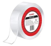 NUOVI Nano Tape | 24 mm x 3 m, 2 mm de grosor | Cinta adhesiva a base de gel resistente, resistente al calor, multifuncional, reutilizable, antideslizante, nano agarre