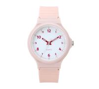 NUOVO Reloj analógico de cuarzo para mujer, correa de silicona rosa, resistente al agua, 3 bar, deportivo, elegante, para mujeres, jóvenes y estudiantes