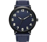 NUOVO Reloj Analógico para Hombre con Esfera Grande y Números Arábigos, Relojes con Correa Negra, Azul, Moderno