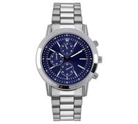 NUOVO Reloj de cuarzo para hombre de 44 mm simulando cronógrafo con correa de acero inoxidable Reloj minimalista impermeable de moda para hombre esfera azul marino