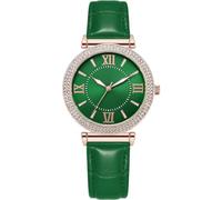 NUOVO Reloj de mujer con bisel de diamantes de imitación para mujer, reloj clásico de cuarzo con diamantes de imitación, reloj elegante para mujer y niña, reloj de fiesta, verde, Correa