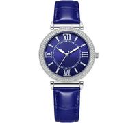 NUOVO Reloj de mujer con bisel de diamantes de imitación para mujer, reloj clásico de cuarzo con diamantes de imitación, reloj elegante para mujer y niña, reloj de fiesta, azul, Correa