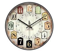 NUOVO Reloj de pared decorativo vintage con grandes números arábigos, reloj de pared clásico vintage, relojes de pared para sala de estar y dormitorio (35 cm)