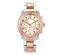 NUOVO Reloj de pulsera analógico de cuarzo con cristales de diamante de oro rosa para mujer, oro rosa, Pulsera