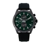 NUOVO Reloj de pulsera analógico de cuarzo para hombre, esfera verde, carcasa negra, resistente al agua, moderno, informal, reloj de negocios, con correa de silicona, regalo para hombres, verde