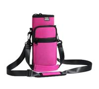 Nuovoware Bolsa Porta Botella de Agua, Porta Botella 25oz, Correa Mano Ajustable para Hombro, 2 Bolsillos, Funda Neopreno, Accesorios Deportivos para Senderismo, Viajes, Rojo Ciruela