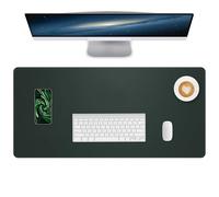 NUOYOU Cuero Almohadilla de Mesa para el ratón Desk Pad Large Mouse Pad Mat Antideslizante Tabla Computadora Portátil Bloque de escritura Oficinas y Familias (Verde oscuro, 80x40cm)