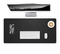 NUOYOU Cuero Almohadilla de Mesa para el ratón Desk Pad Large Mouse Pad Mat Antideslizante Tabla Computadora Portátil Bloque de escritura Oficinas y Familias (Negro, 80x40cm)