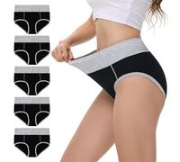 NUOZA Bragas Postparto Bragas Mujer Algodon Talle Alto Braguitas Culotte Mujer Ropa Interior Faja Reductora Underwear Cómodas y Suaves Negro S