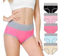 NUOZA Bragas Postparto Bragas Mujer Alta Reductora Algodon Culotte Mujer Ropa Interior Culotte Underwear Pack de 5 Cómodas y Suaves Multicolor S