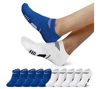 NUOZA Calcetines Cortos de Verano para Mujer y Hombre - Tobilleros y Bajos para Deporte - Blanco y Azul