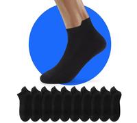 NUOZA Calcetines Cortos Mujer Invisibles Verano Algodon Ciclismo Running Deporte Hombre Tobilleros Socks Finos Negro 39-42 10 Pares Calcetín