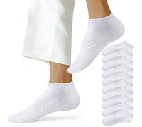 NUOZA Calcetines Deporte Hombre Cortos Calcetines Tobilleros Mujer Algodón Calcetin Transpirables con Malla Running Unisex, 201-Blanco 39-42
