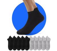 NUOZA Calcetines Deporte Mujer Hombre Verano Running Algodon Cortos Trekking Ciclismo Tobilleros Invisibles Negro Finos Calcetín 35-38 10 Pares Gris Calcetine