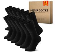 NUOZA Calcetines Hombre 12 pares Calcetines Deportivos Algodón Negocios Calcetines Largos Transpirables Calcetines Negro, Negro*12, 43-46