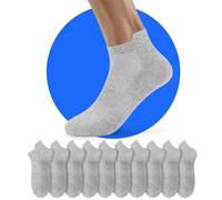 NUOZA Calcetines Invisibles Mujer Deporte Trekking Verano Running Cortos Hombre Ciclismo Tobilleros Invisibles Socks Gris 39-42 10 Pares Calcetín