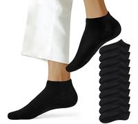 NUOZA Calcetines Mujer 10 Pares Algodón Calcetines Tobilleros Hombre Deporte Cortos Calcetin Transpirables con Malla de Running Unisex, 201-Negro 39-42