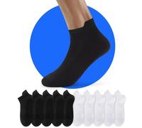 NUOZA Calcetines Tobilleros Mujer Blancos Algodon Hombre Verano Ciclismo Running Trekking Cortos Deporte Finos Negro Blanco Sock 35-38 10 Pares Socks