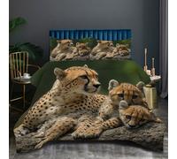 Nuphtun Edredón 200x200 cm Chita Amarilla, Lavable en Lavadora Juego de Cama Completo 200x200, Colcha de Microfibra con Estampado 3D para Todas Las Estaciones